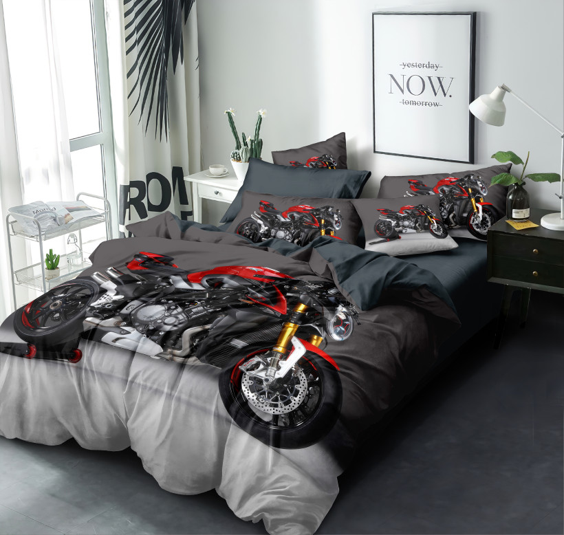 Pościel 160x200cm 3 częściowa 100% mikrofibra motor SMY-3027