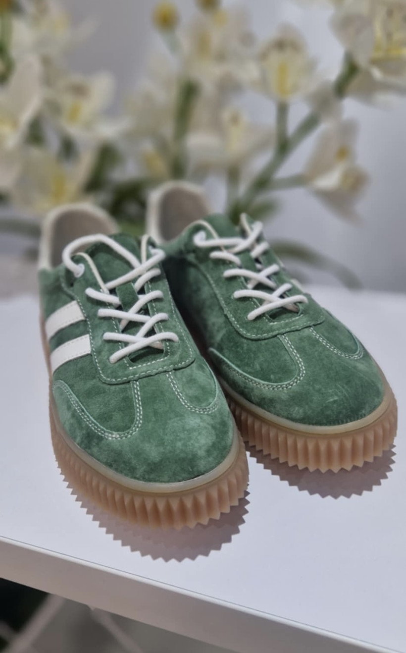 Płaskie sneakersy GREEN skóra
