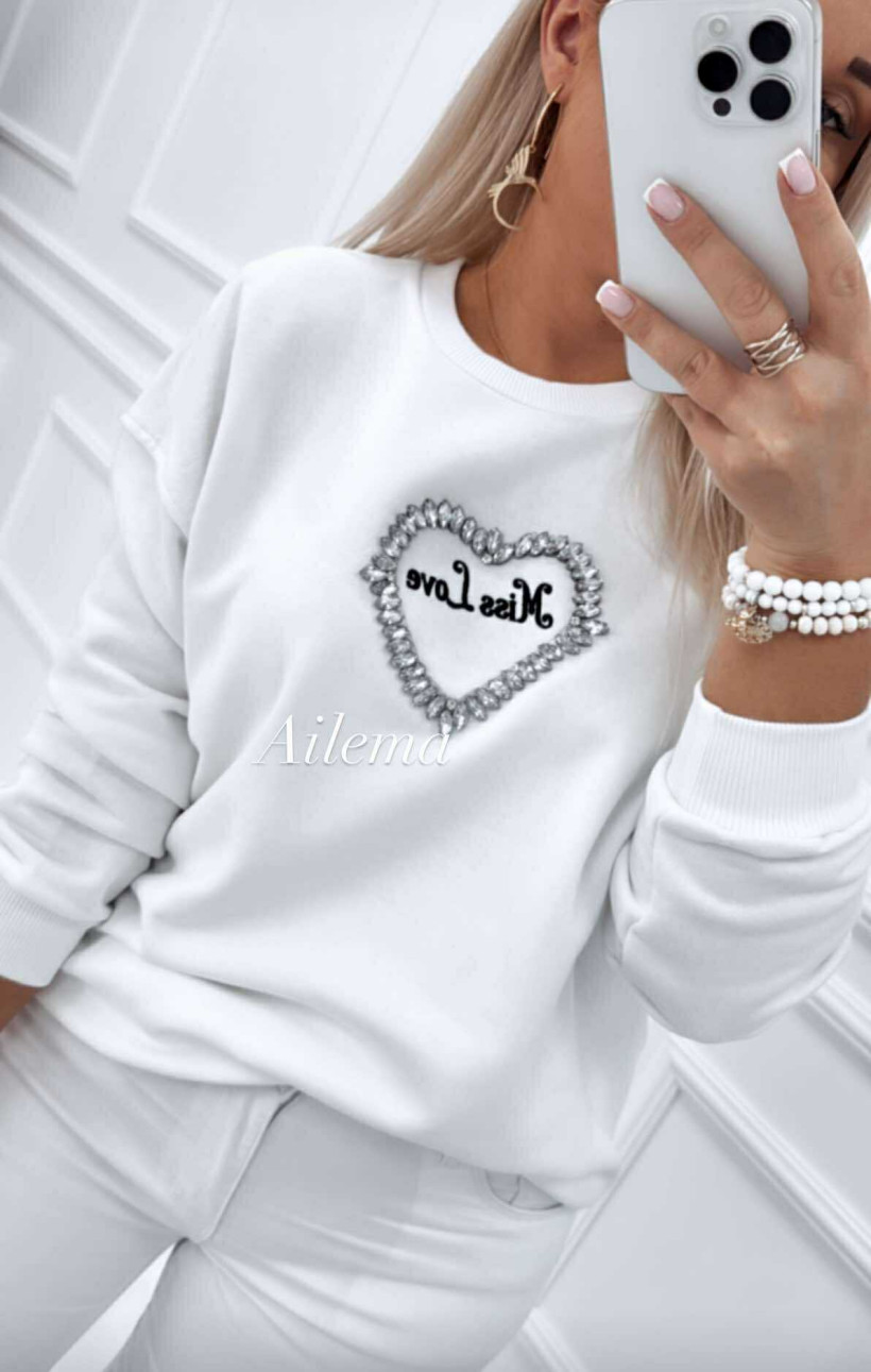 Bluza Mint ab1907 Miss Love z kamieniami