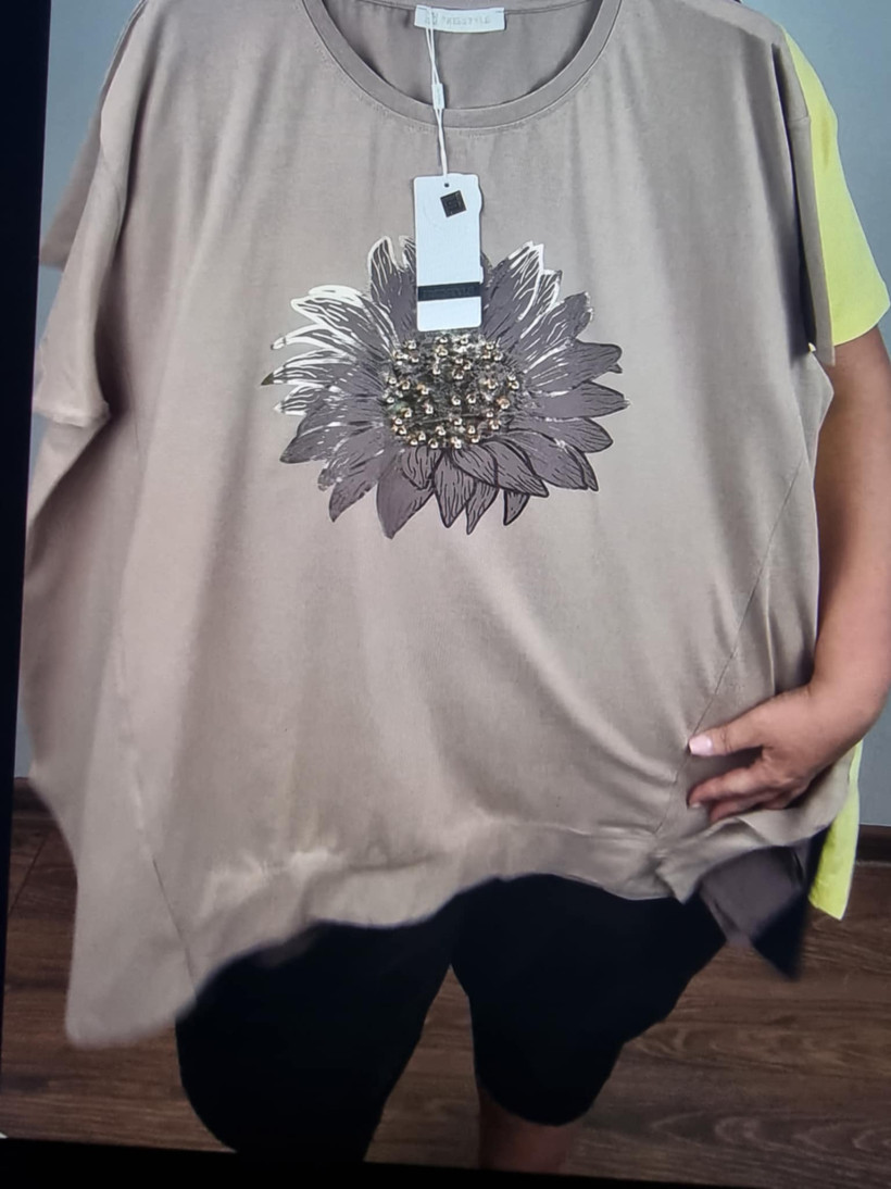 Tunika jednokolorowa, kwiat - fs - 60403 - fango- promocja