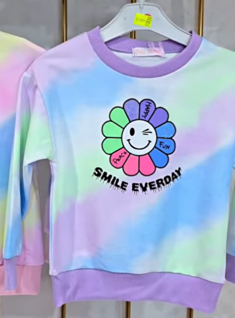 Bluza KOLOROWA  SMILE EVERDAY KWIAT DB- 306 FIOLET
