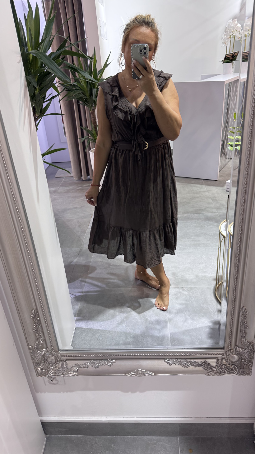 Sukienka muślinowa CHOCO z paskiem