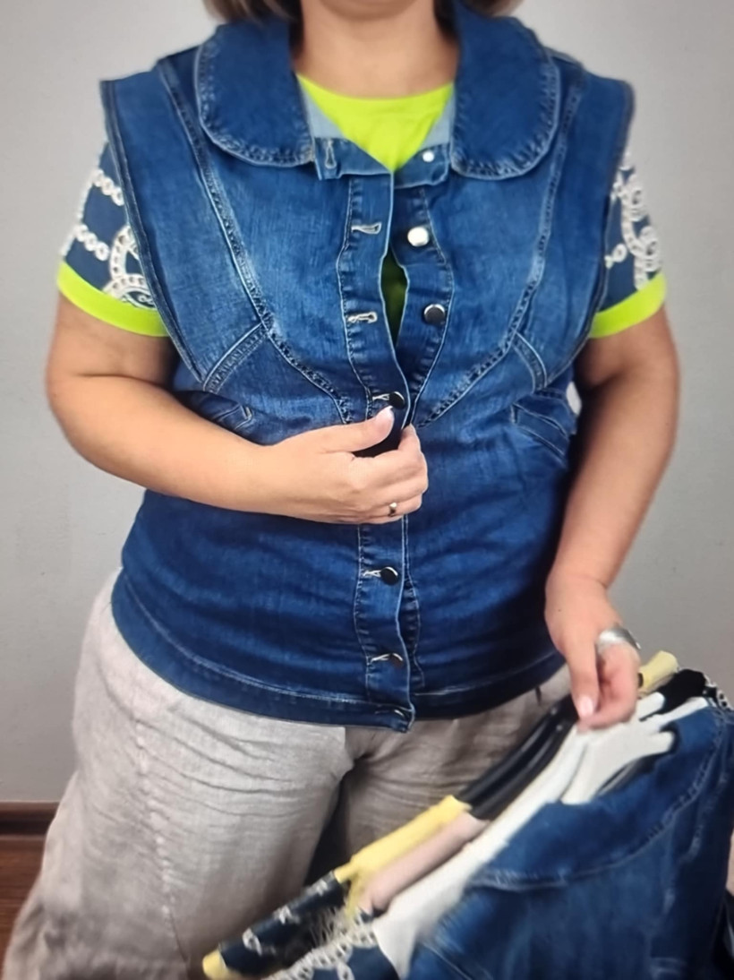 Kamizelka jeansowe - zentex -4XL -5726