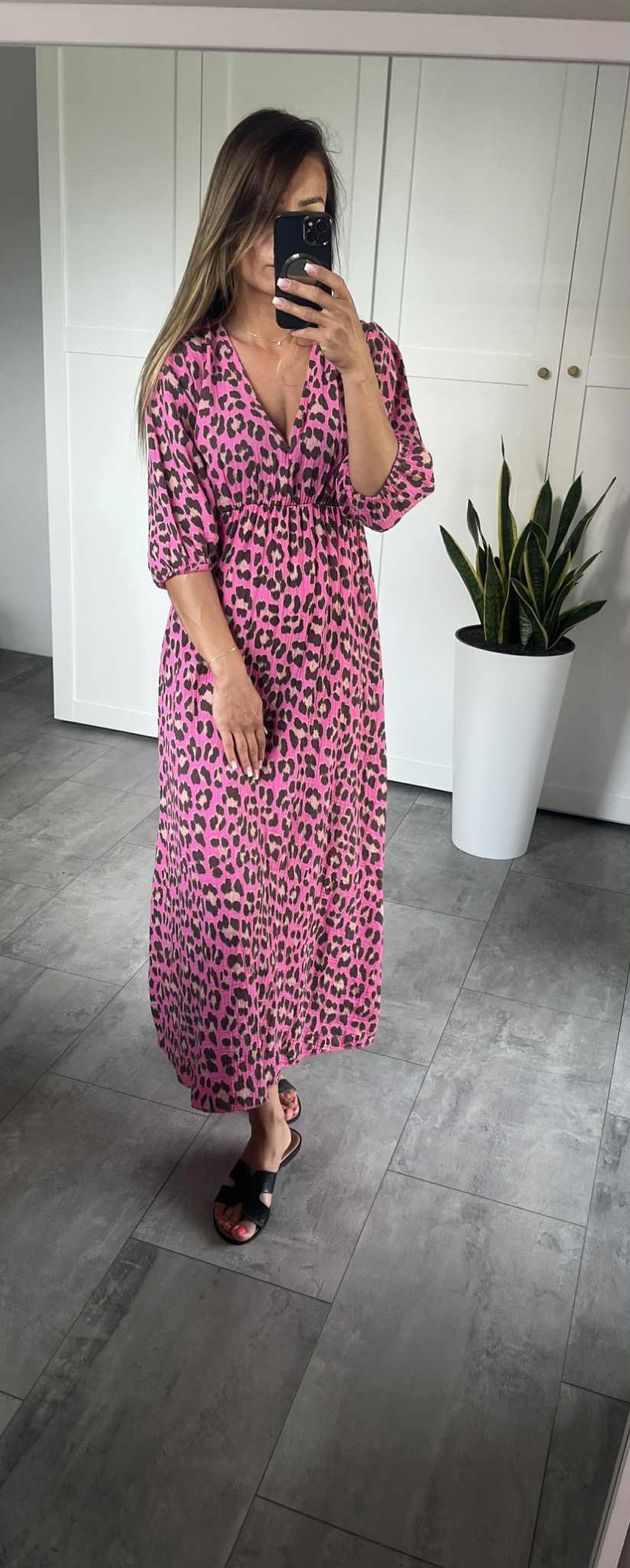 Sukienka muślin pantera