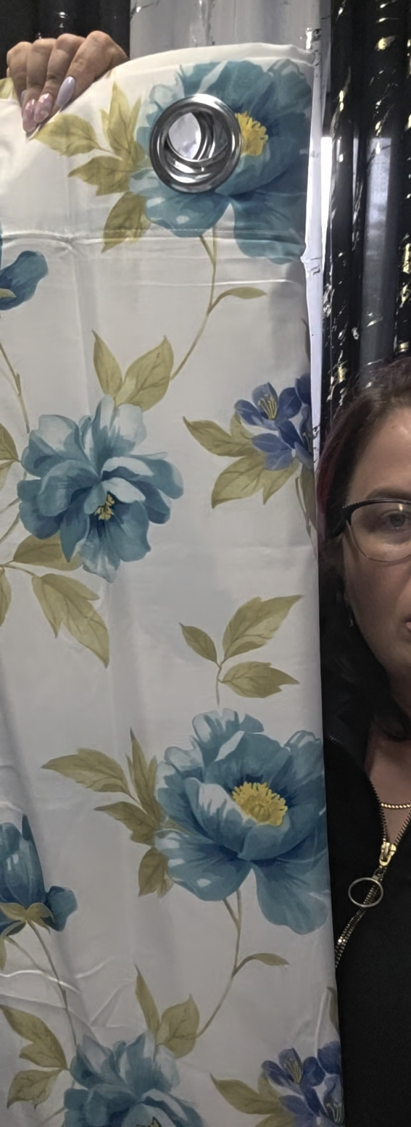 Zaslona w niebieskie kwiaty 140x250cm