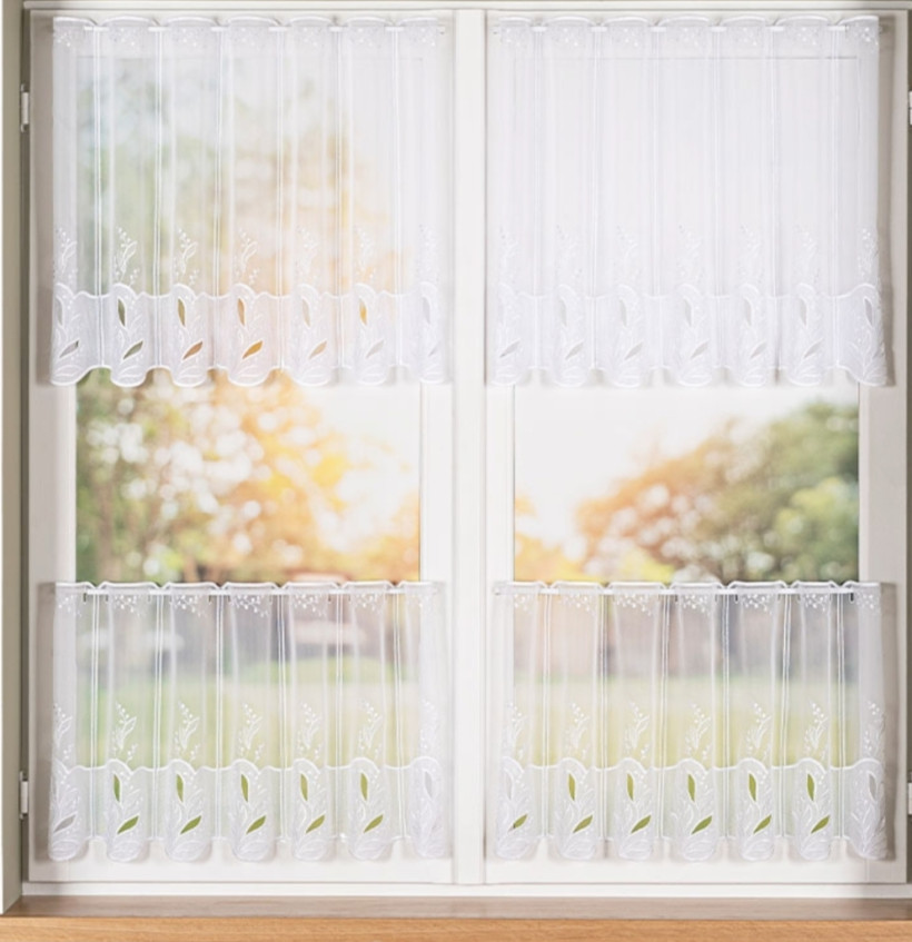 Zazdrostka z haftem woalowa biała