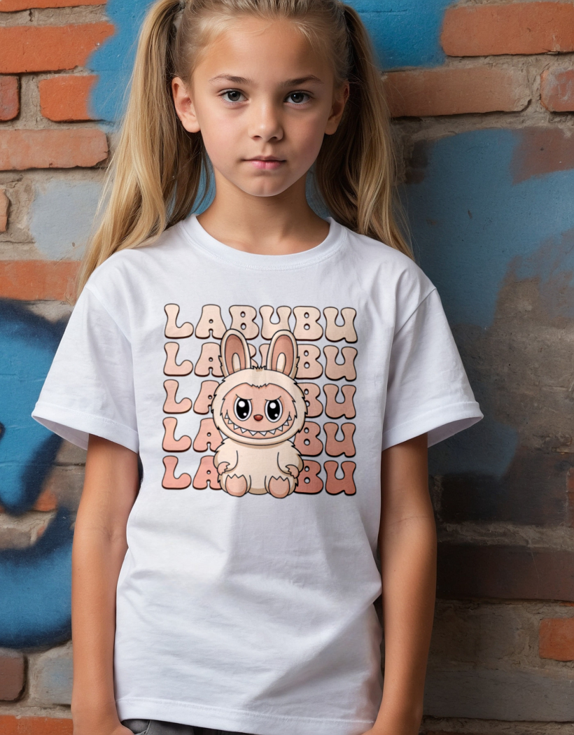 ZA T-shirt BIAŁY - LABUBU beż