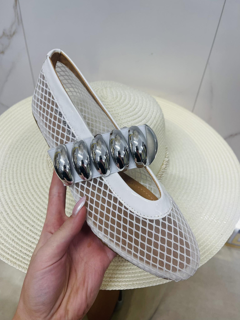 Baletki siateczkowe białe