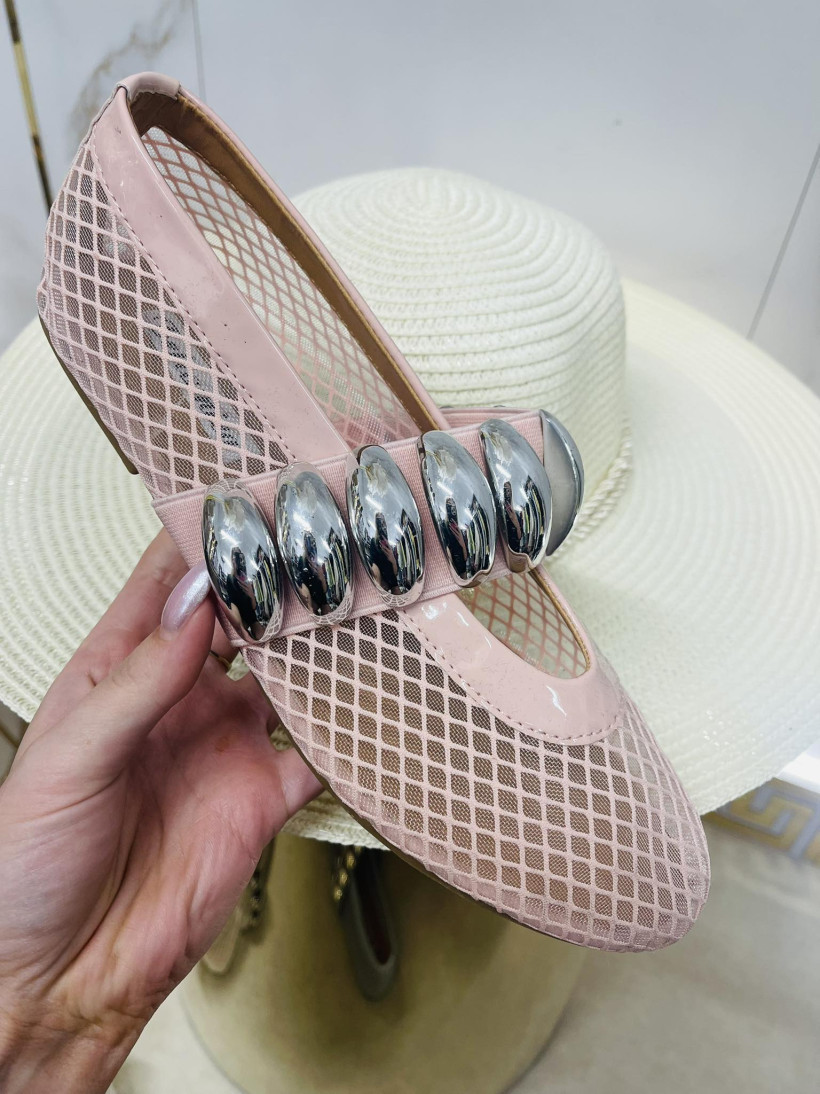 Baletki siateczkowe pudrowe