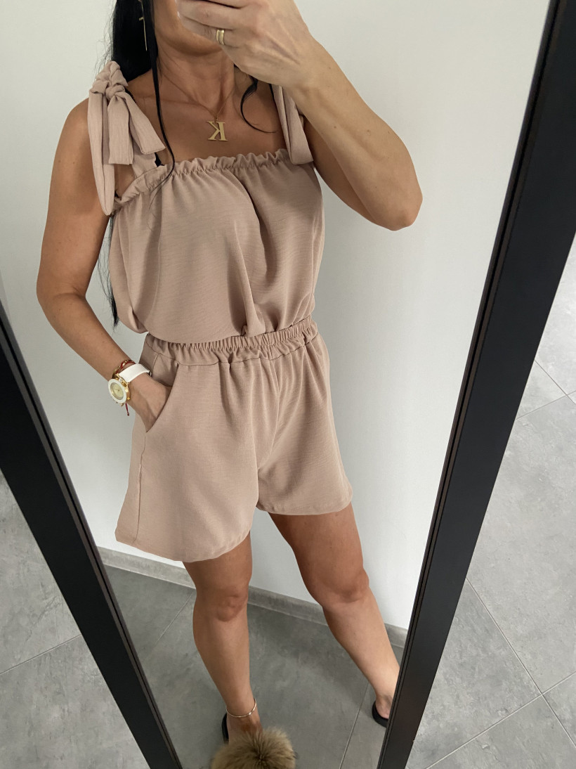 Komplet 219 krótkie spodenki + bluzka wiązane ramiączka