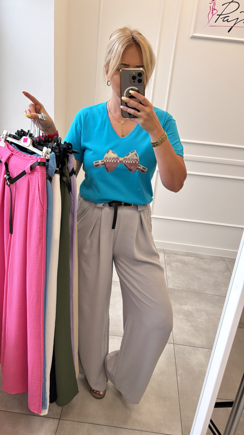 Spodnie szerokie pasek 12748