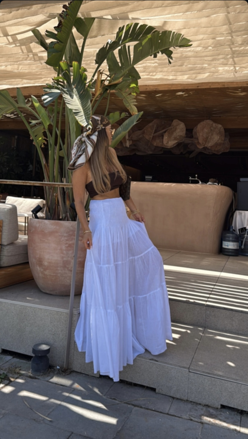 EMO spódnica maxi falbany