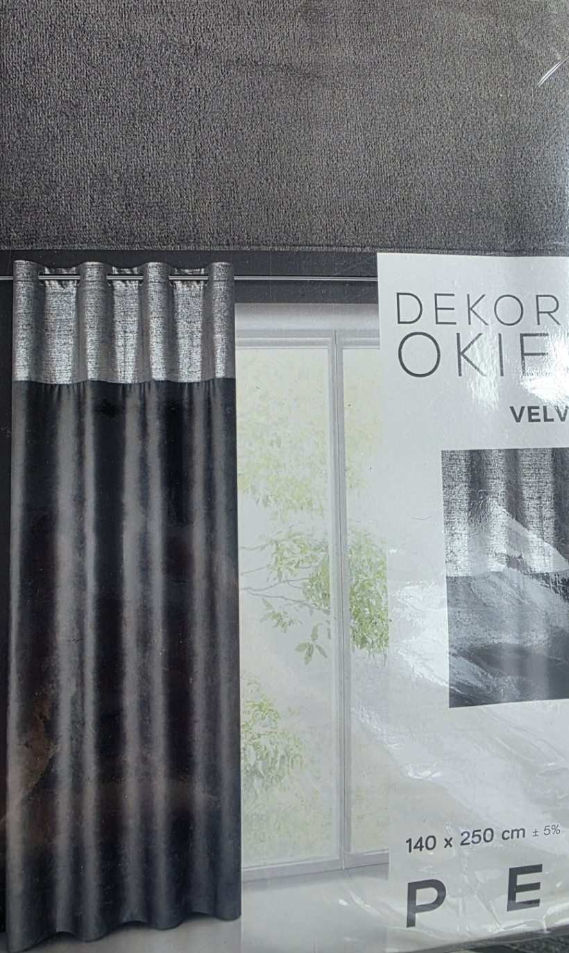 Zasłona szara ze srebrną  gora Peri