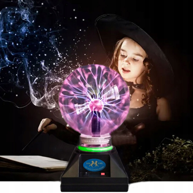 MAGICZNA KULA LAMPA PLAZMOWA SZKLANA LAMPKA EDUKACYJNA PREZENT AŻ 32CM