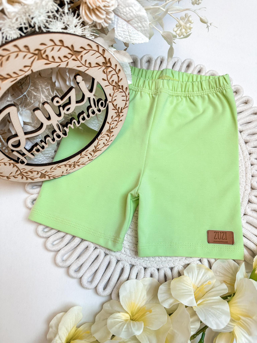 Kolarki dziecięce Zuzi - miękkie, zielone szorty