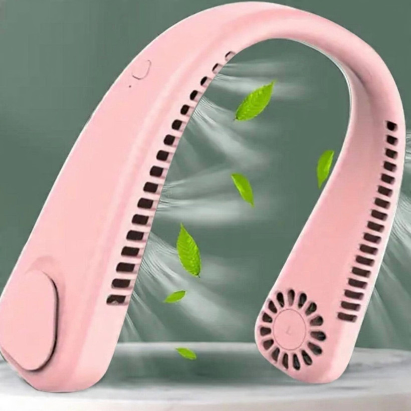 Mini klimatyzator przenośny na szyję USB – wentylator chłodzący 3 biegi | Wiatrak bezłopatkowy