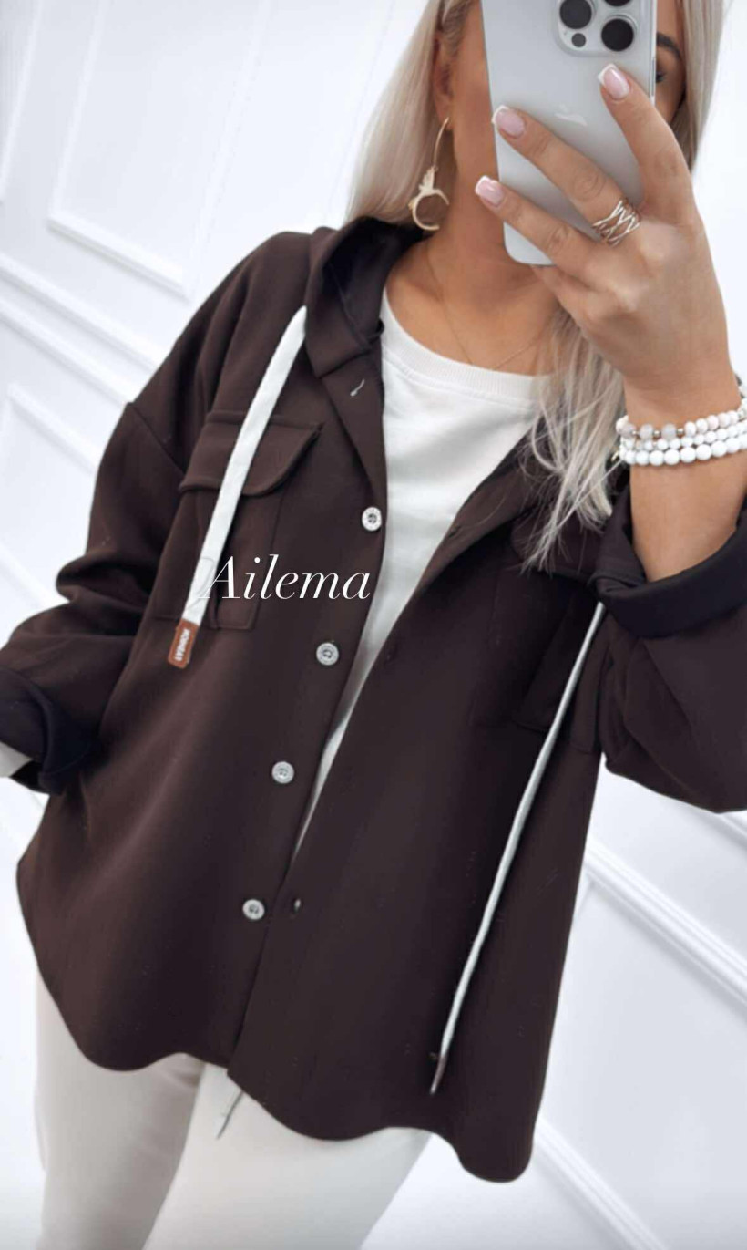 Bluza ab2010 masełko na guziki z kapturem