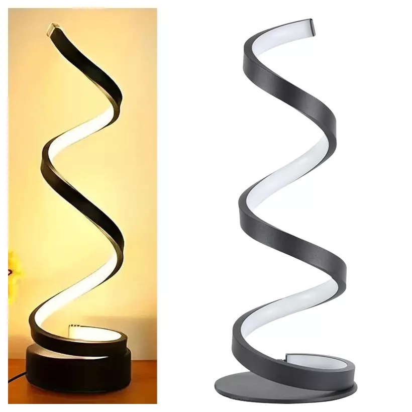 Lampka nocna LED spiralna – nowoczesna lampa stołowa dekoracyjna do sypialni i salonu
