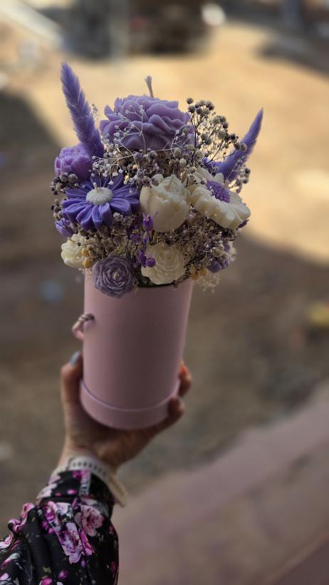 Flowerbox box Świece sojowe prezent