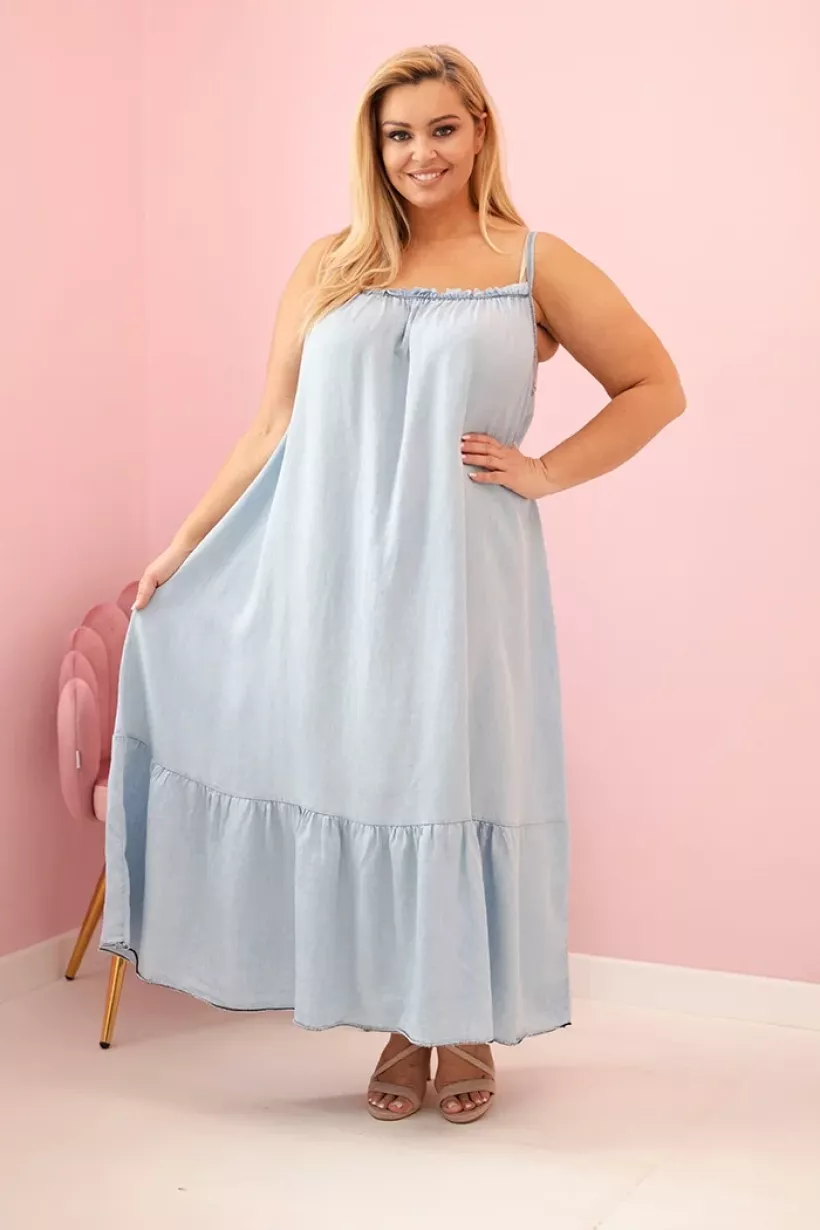 Sukienka damska Plus Size na ramiączkach z falbaną j.jeans