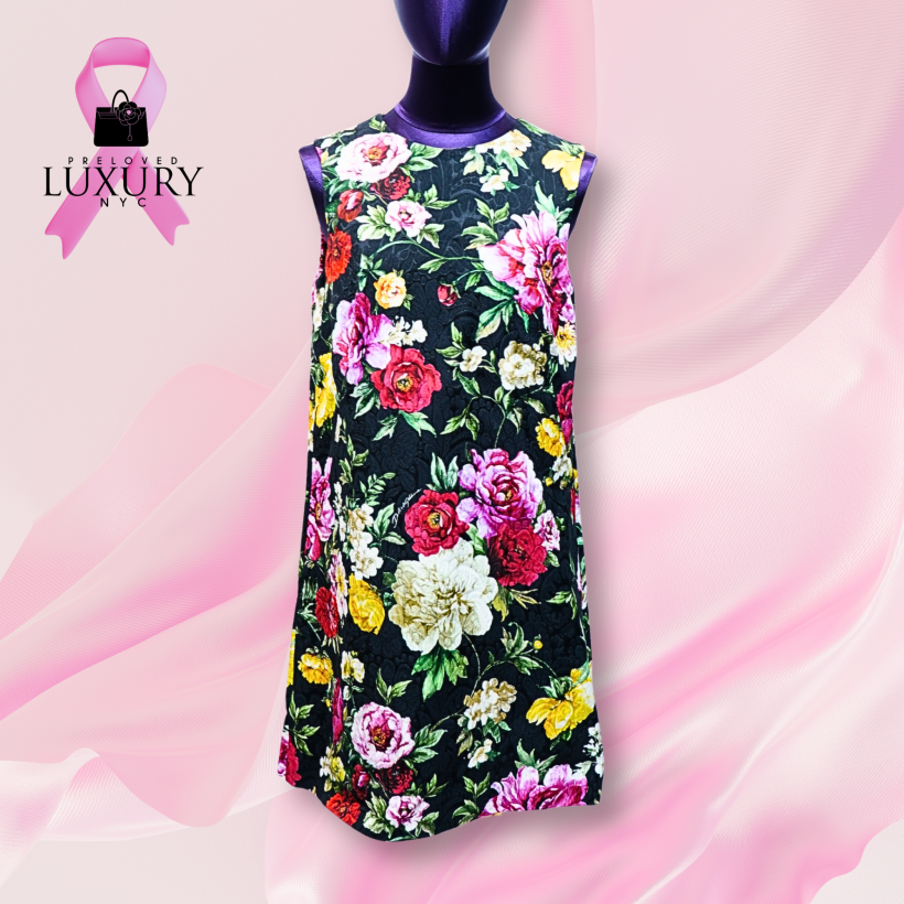 DOLCE & GABBANA Floral Black Dress Size 40