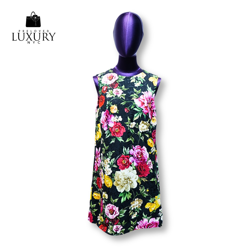 DOLCE & GABBANA Floral Black Dress Size 40