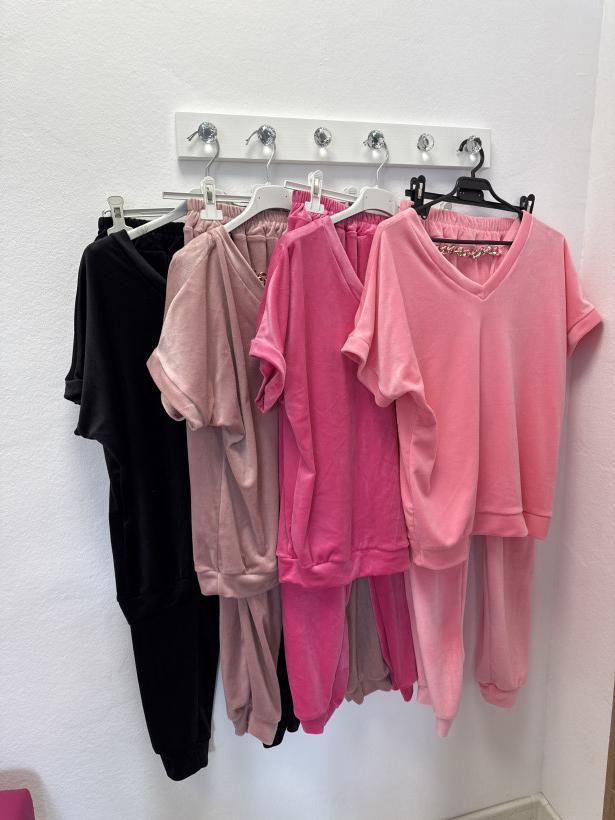 KOMPLET WELUROWY KRÓTKI RĘKAW ŁAŃCUCH PLECY