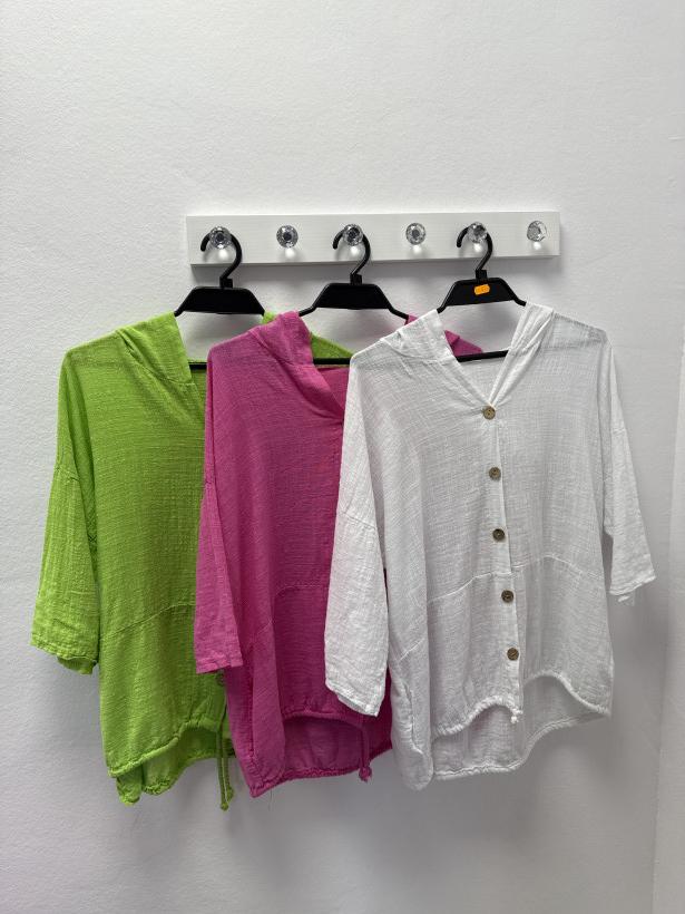 BLUZKA MUŚLINOWA Z GUZIKAMI