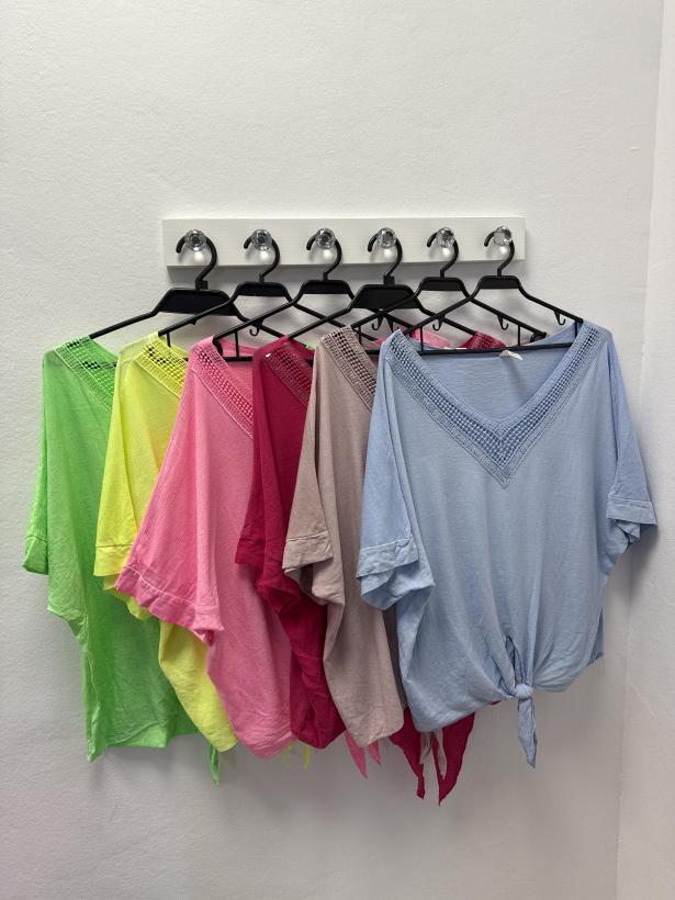 BLUZKA DEKOLT SIATKA WIĄZANA