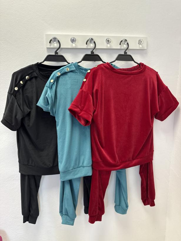 DRES WELUROWY RAMIONA GUZIKI