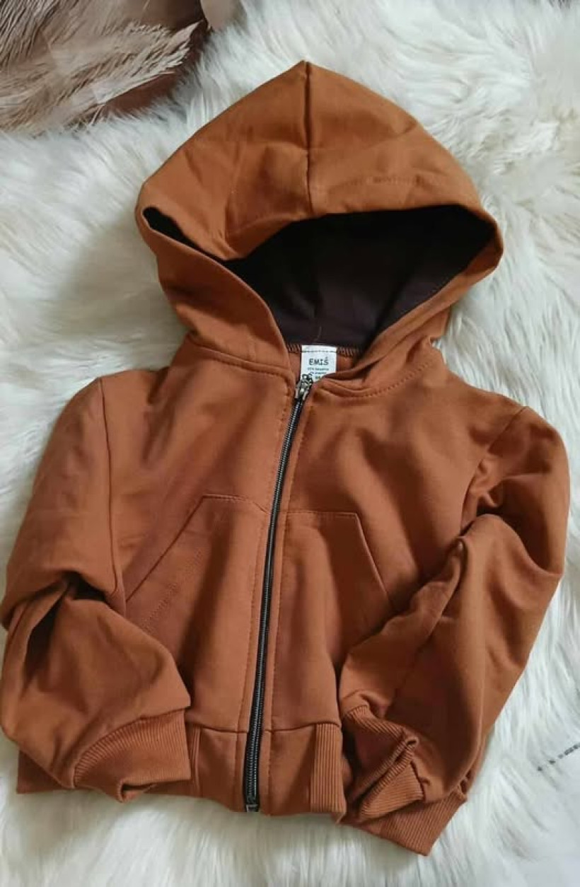 Bluza brązowy kaptur Emiś