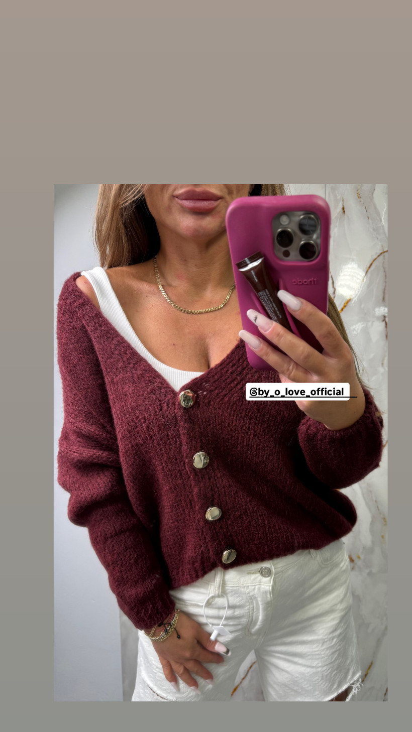 Sweter Chmurka Nietoperz bordo