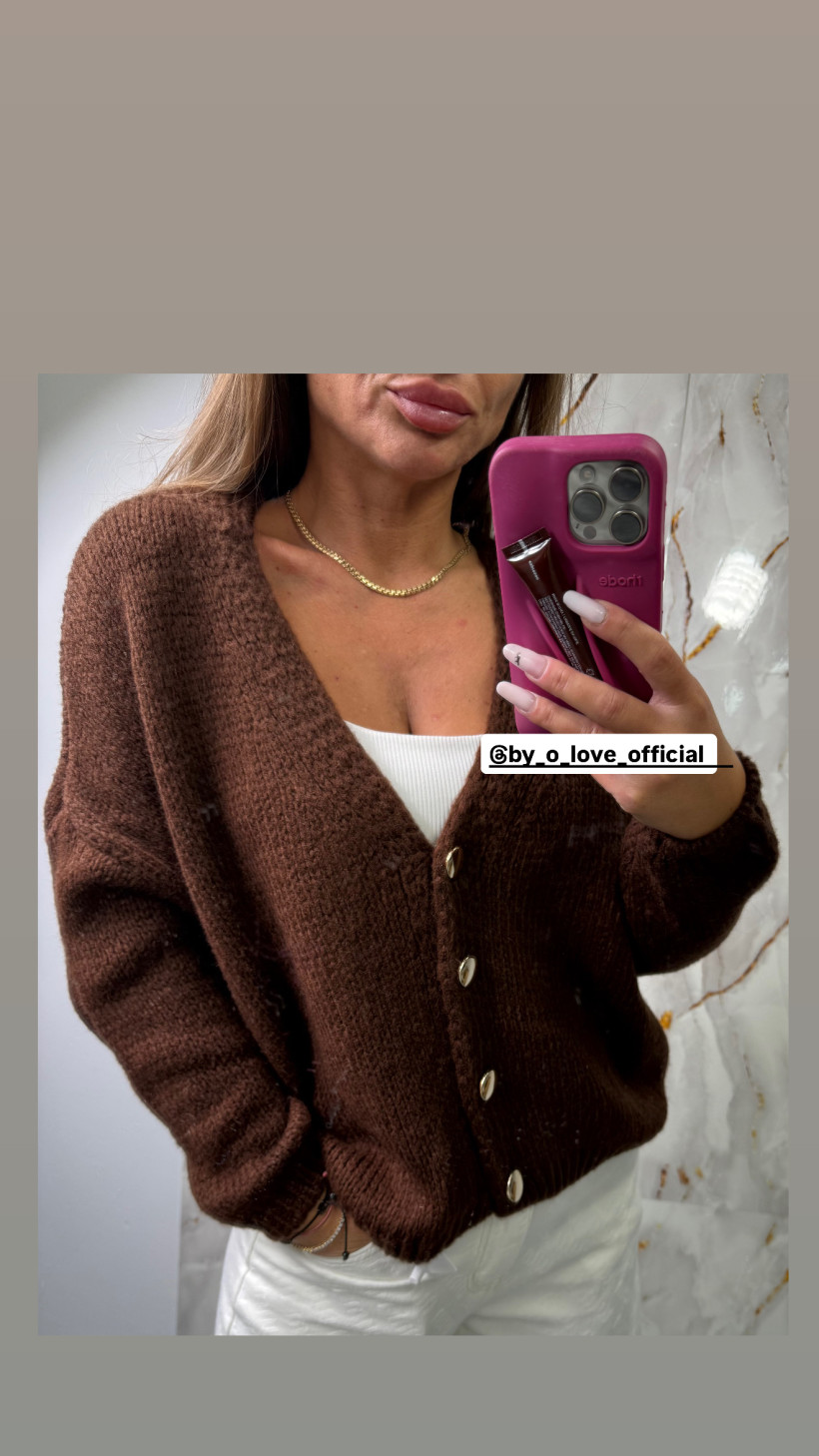 Sweter Chmurka Nietoperz czekolada