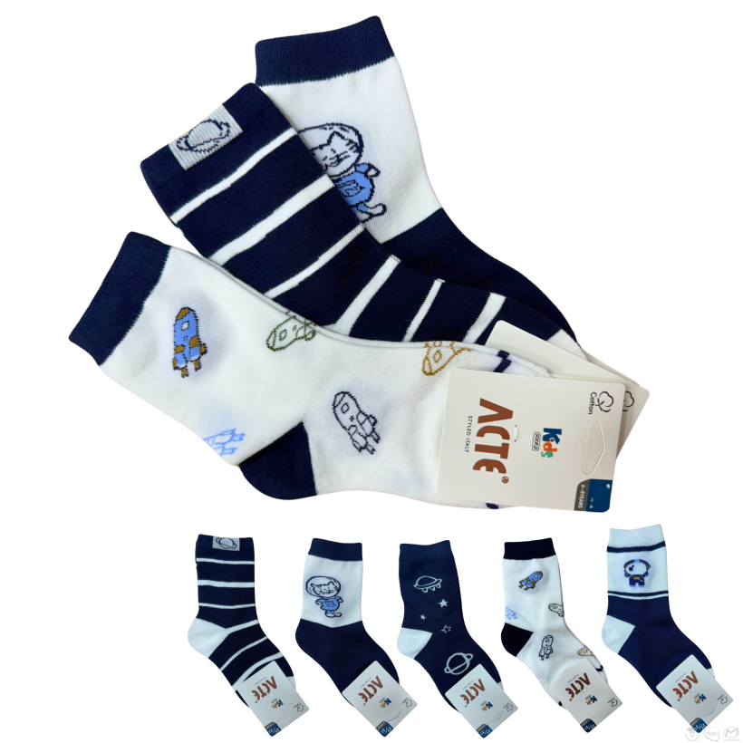 SKARPETKI 3-PAK GRANAT/ECRU  PLANETA