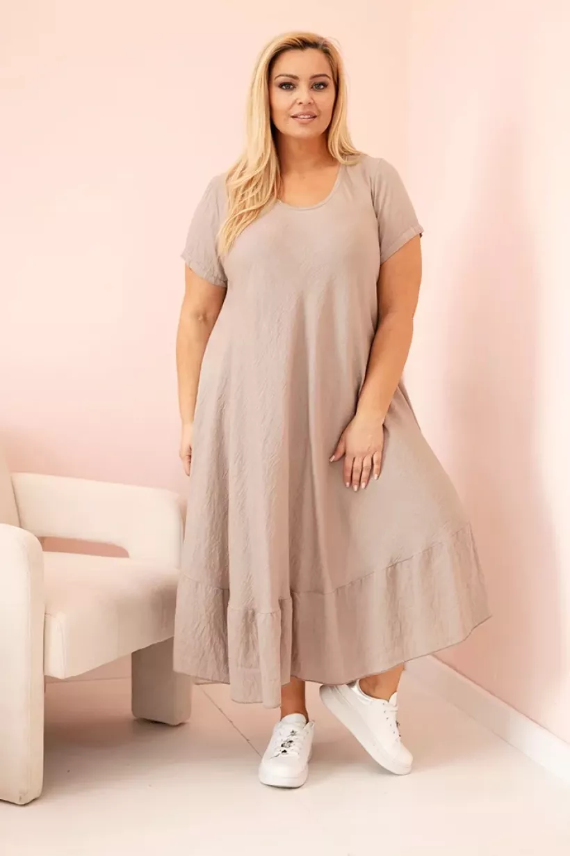 Sukienka damska plus size z falbaną fango