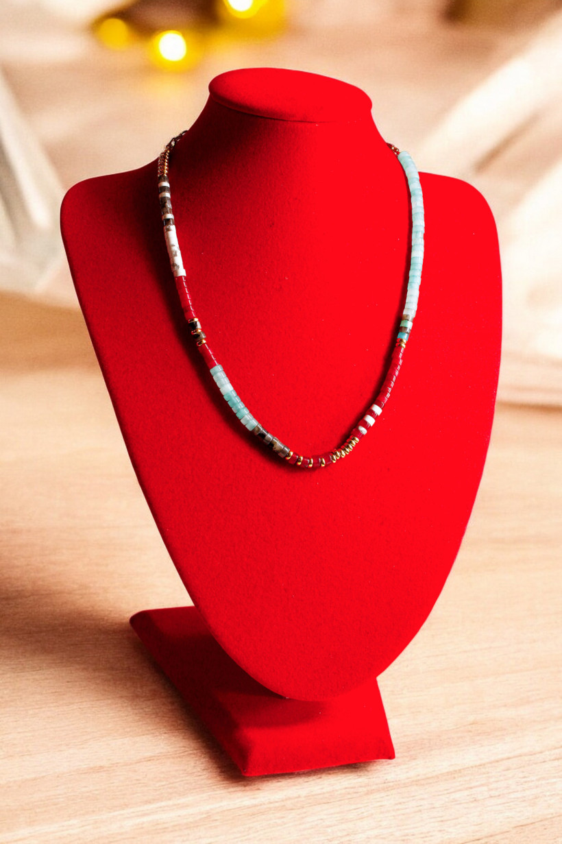 NASZYJNIK KAEMIENI NATURALNE 3 KOLORY 