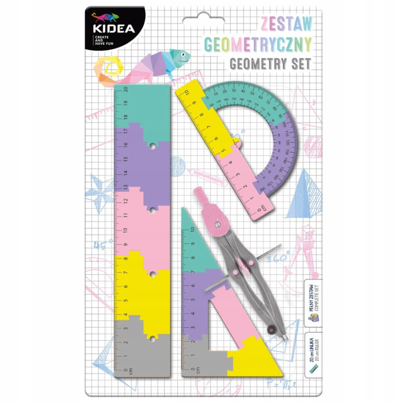 Zestaw Geometryczny Kidea Pastel Puzzle