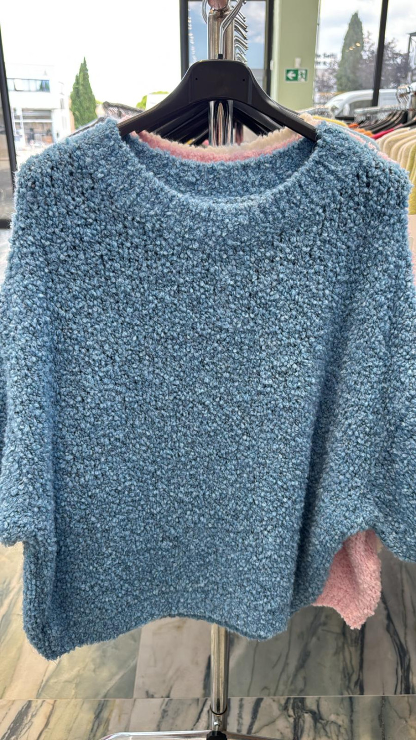Italia nr.3 - Sweter jednokolorowy - wł. - 0170 - niebieski 
