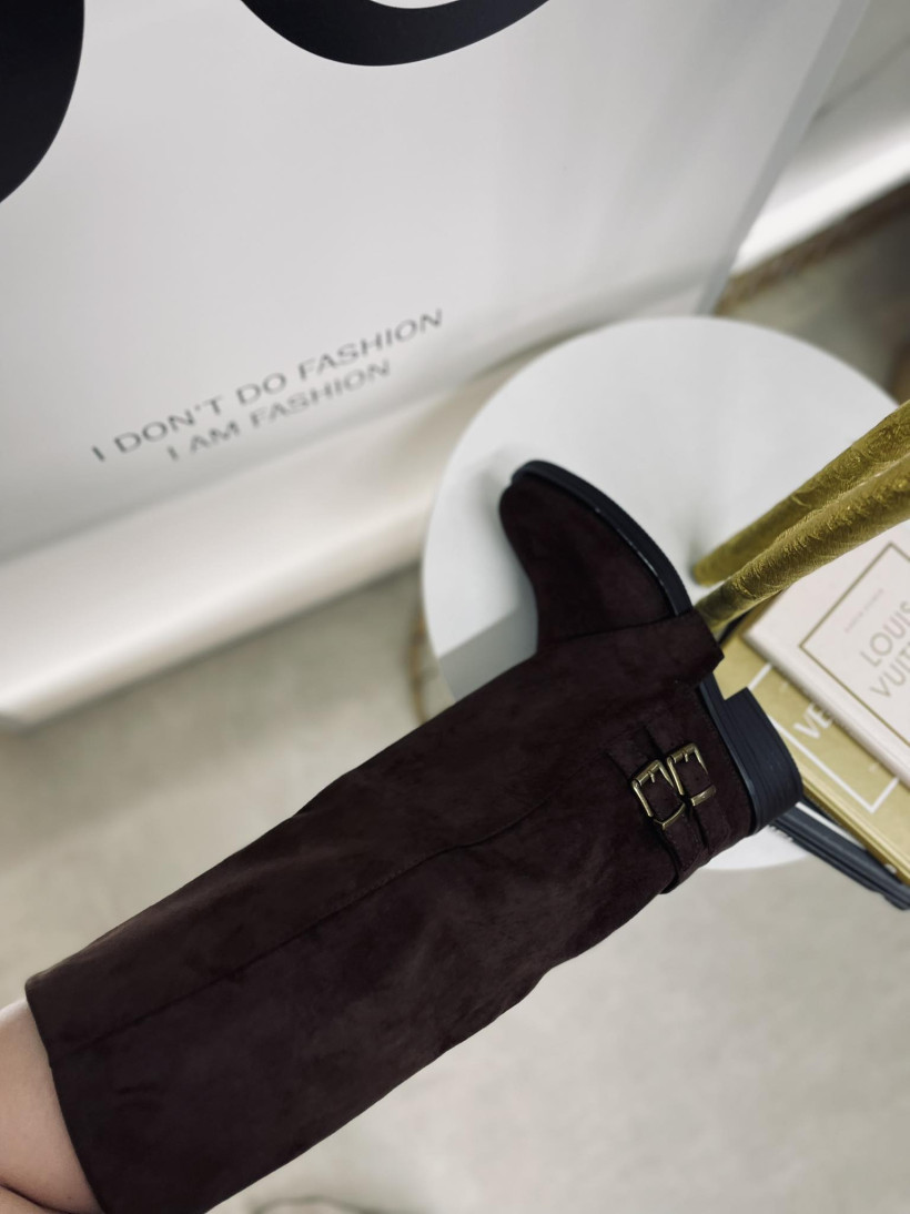 Kozaki zamszowe Givana- czekoladowe