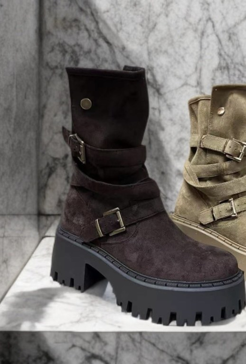 Trapery zamszowe Givana - czekoladowe