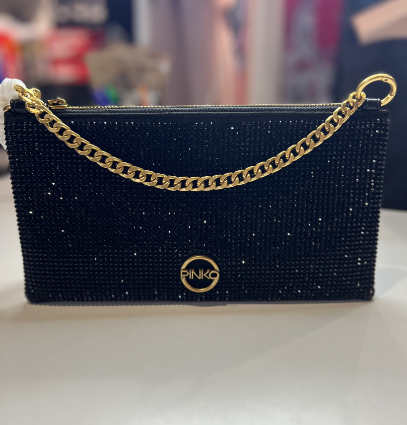 Torebka Pinko Erborista Hand Bag 102598 A1FD cyrkonie czarna