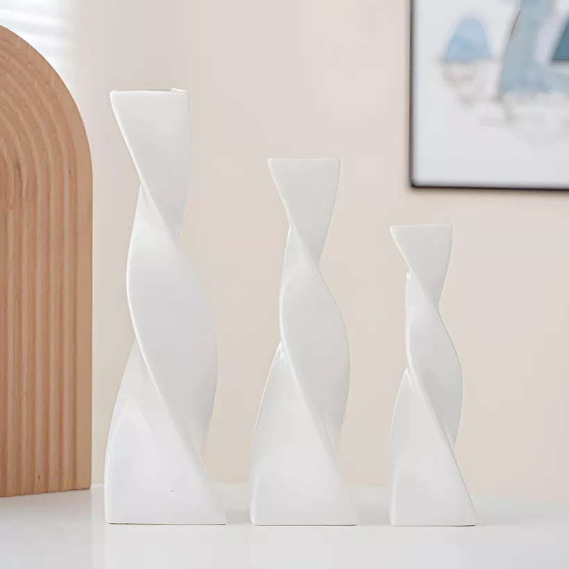 komplet 3 szt wazonów ceramicznych 