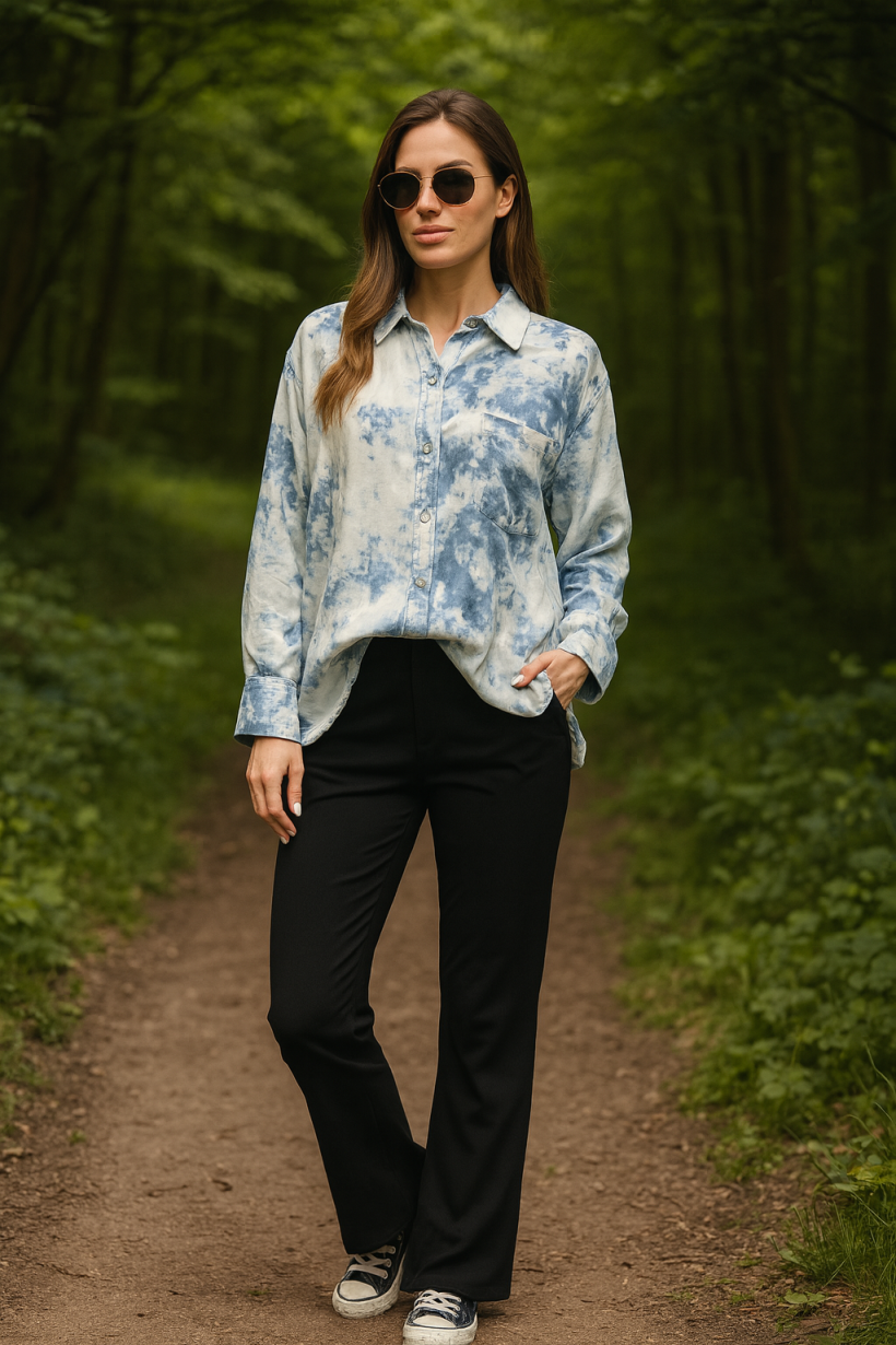 KOSZULA DEKATYZOWANA JEANSOWA