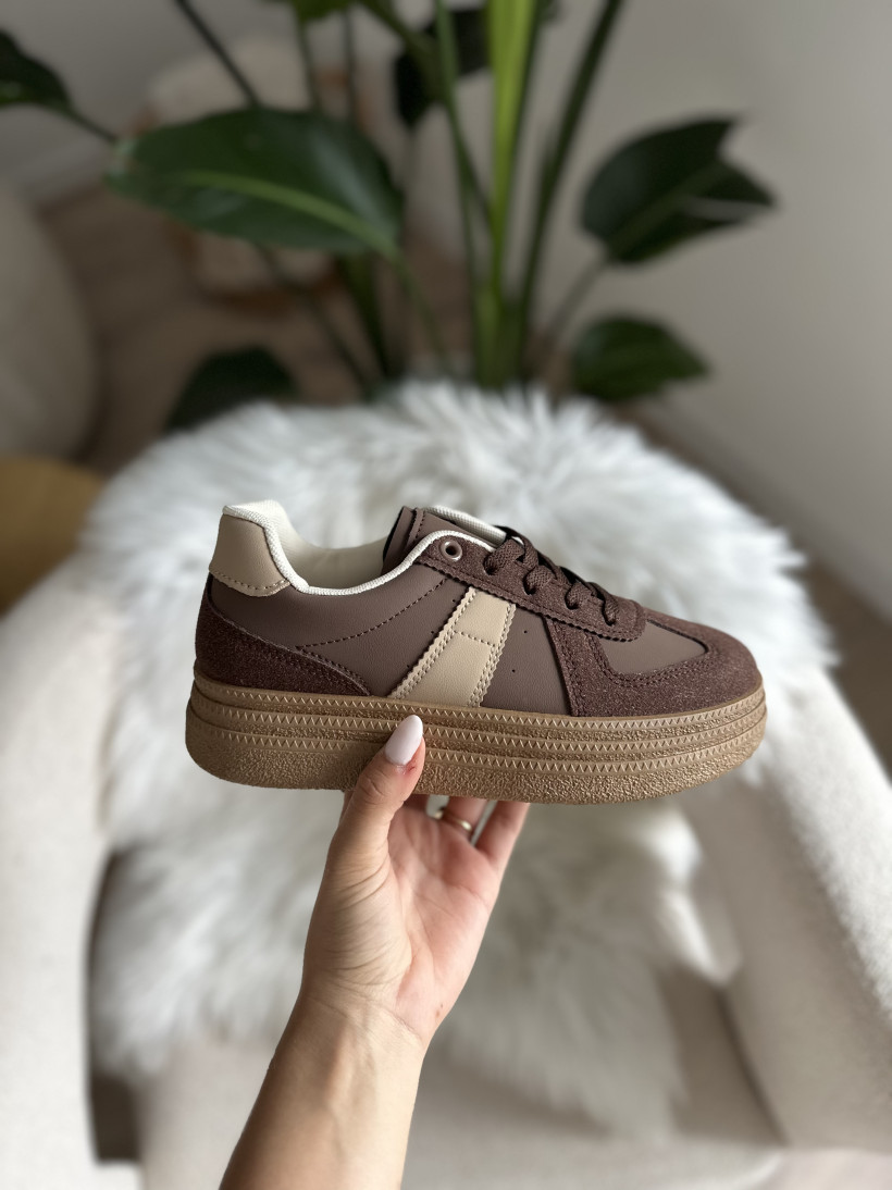 SNEAKERSY ZAMSZ BRĄZ