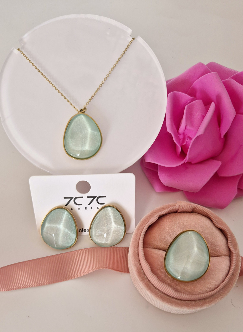 Kolczyki miętowy kamień