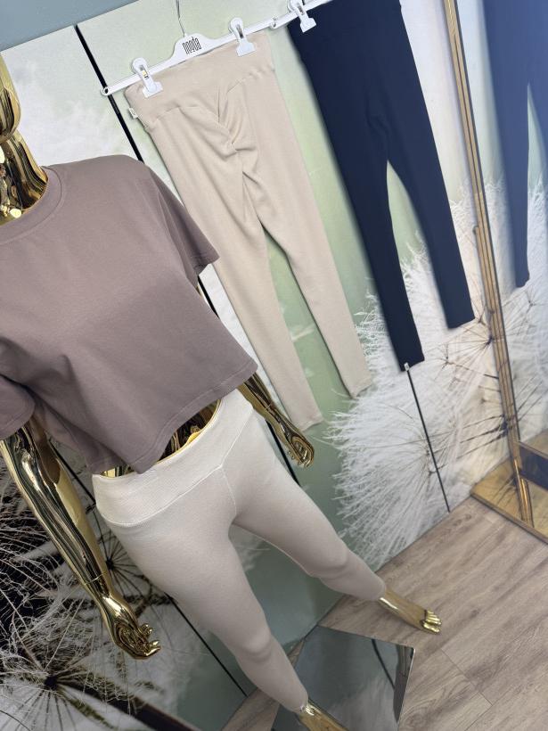 Legginsy z bawełny prążek NOODA 