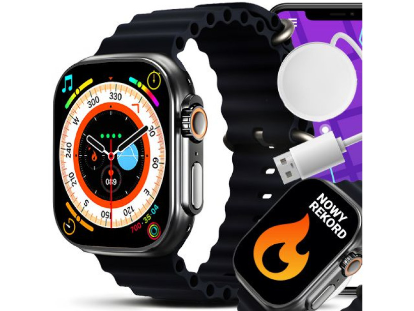ZEGAREK SMARTWATCH WODOODPORNY PL APLIKACJA ROZMOWY TRYBY SPORTOWE ZDROWIE