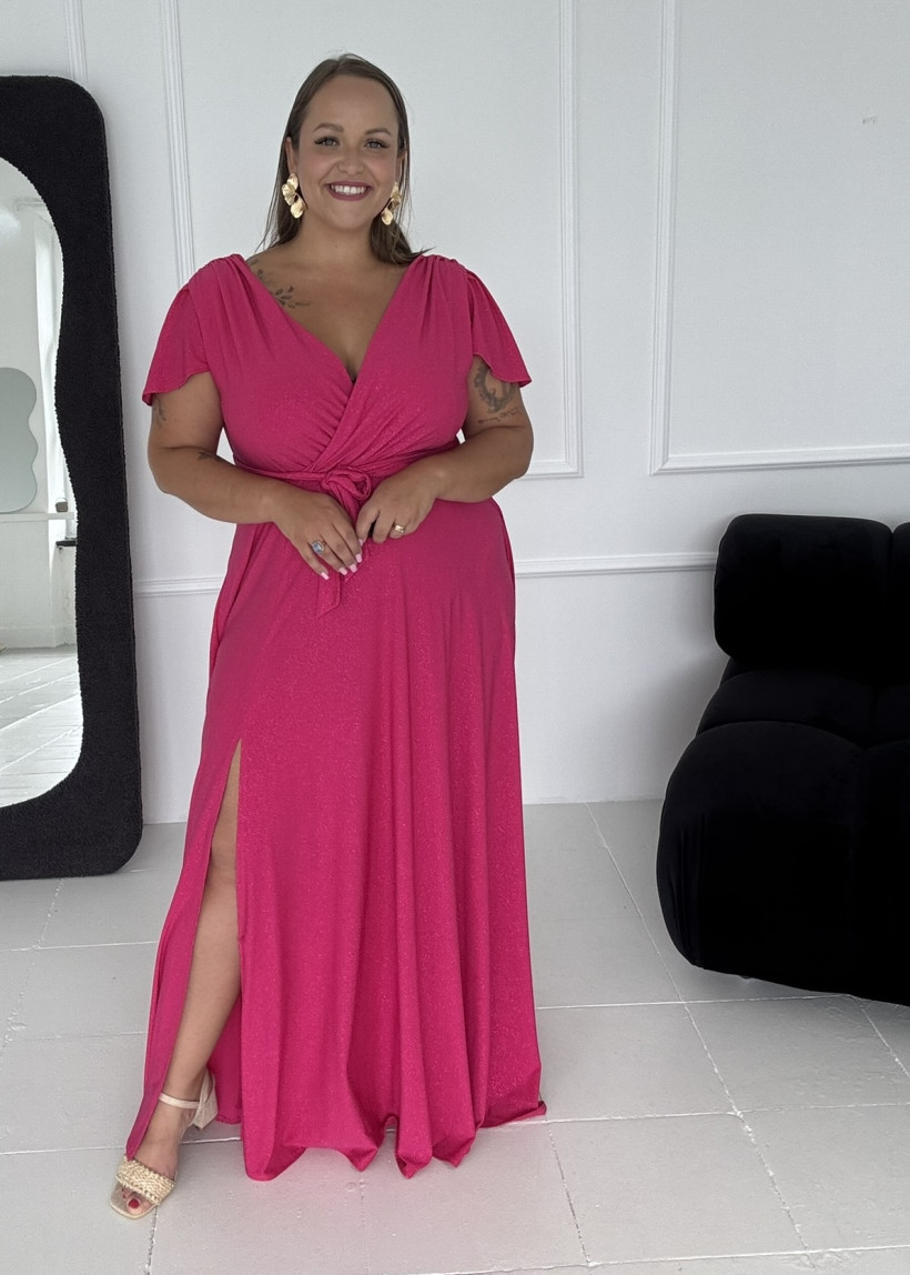 Sukienka Larisa brokatowa amarant