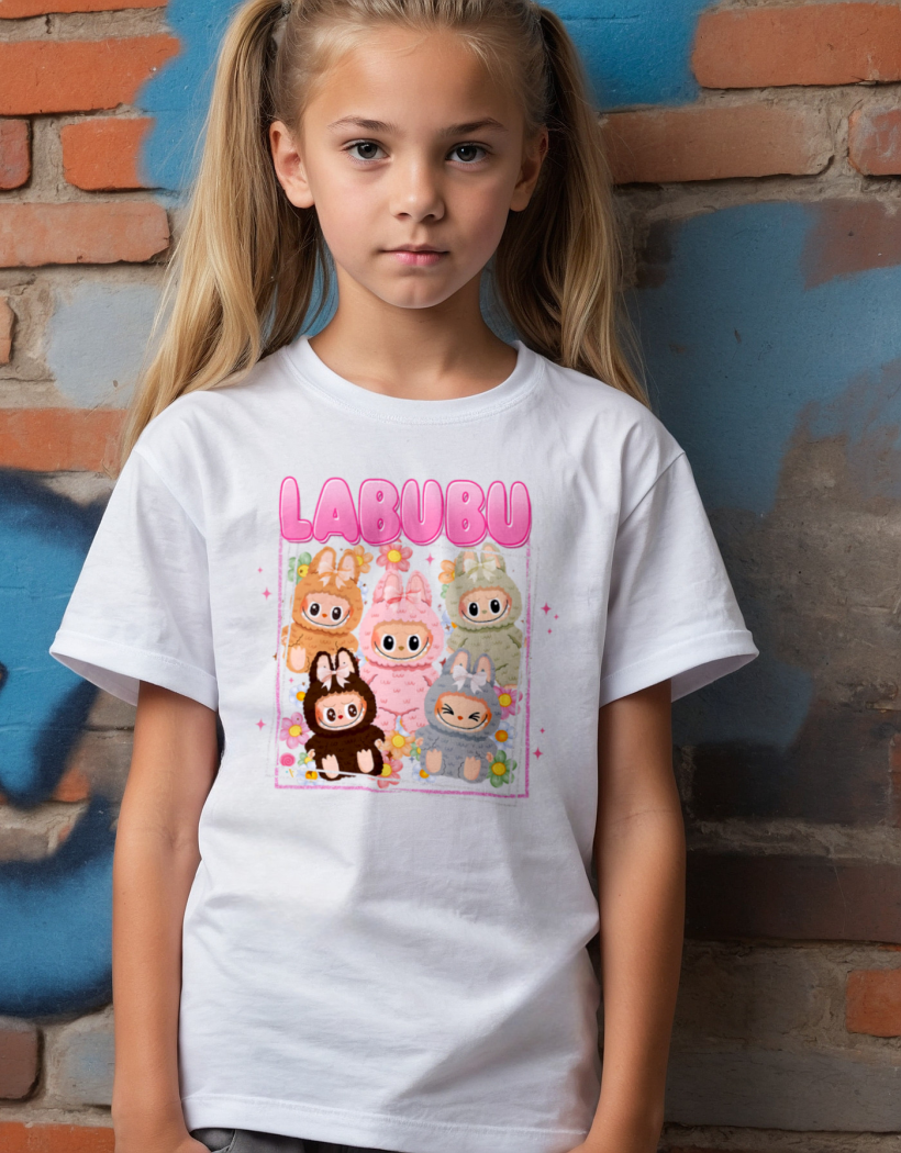 ZA T-shirt BIAŁY- LABUBU w ramkach