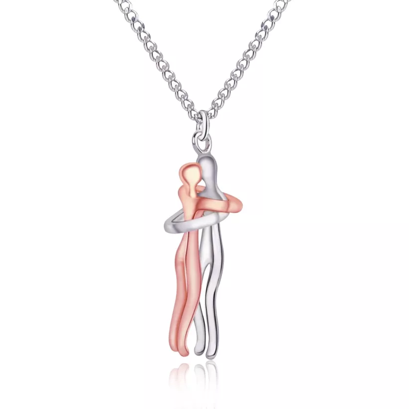 łańcuszek z zawieszką kolor rose gold+ srebro